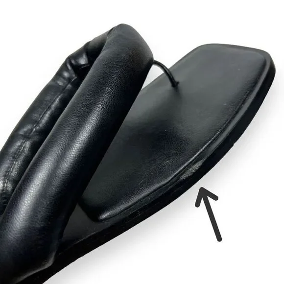 Tory Burch Nevada Summer Sandal Black Leather Puff Detail Size 6.5 - Picture 6 of 7